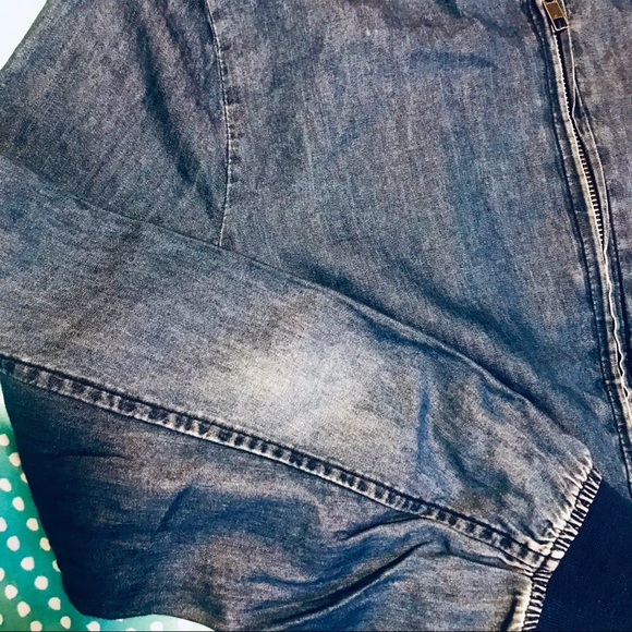 Cropped Lightweight Denim Blue Bomber - Picture 2 of 2